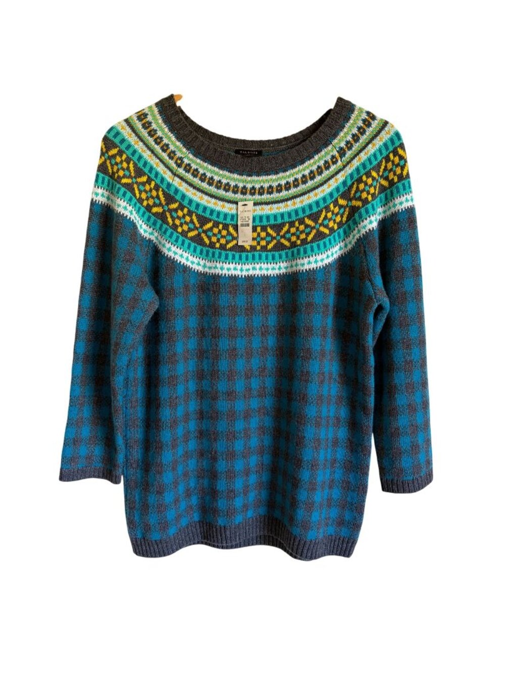 New! Talbots Size Large Fair Isle Wool Blend Sweater